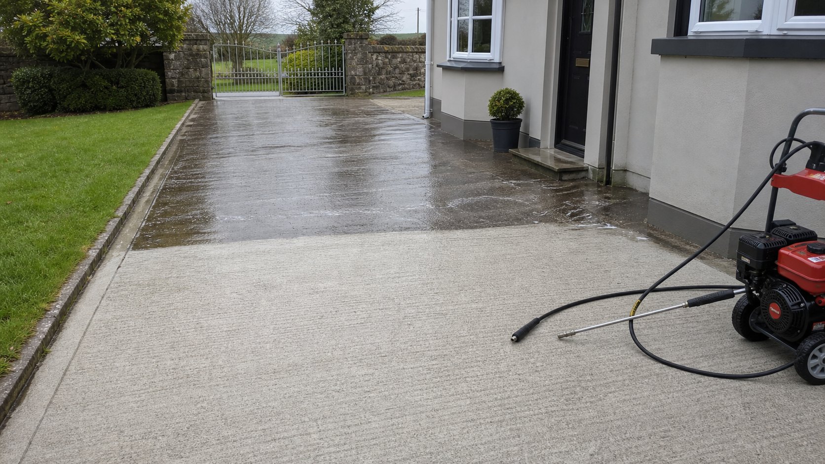 Clean driveway power washing service in Newcastle West Limerick